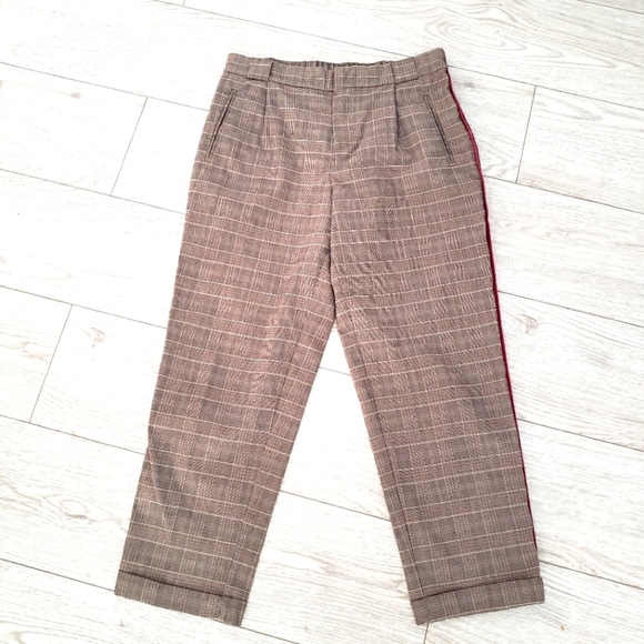 Zara plaid with strips pantsuits pants M - Picture 6 of 9